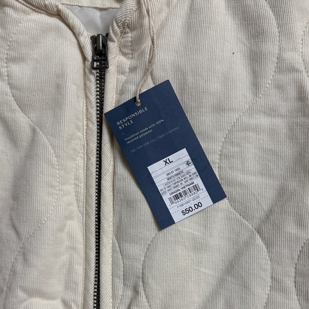 NWT Universal Threads Cream Quilted Women's Jacket Size XL - Picture 3 of 7
